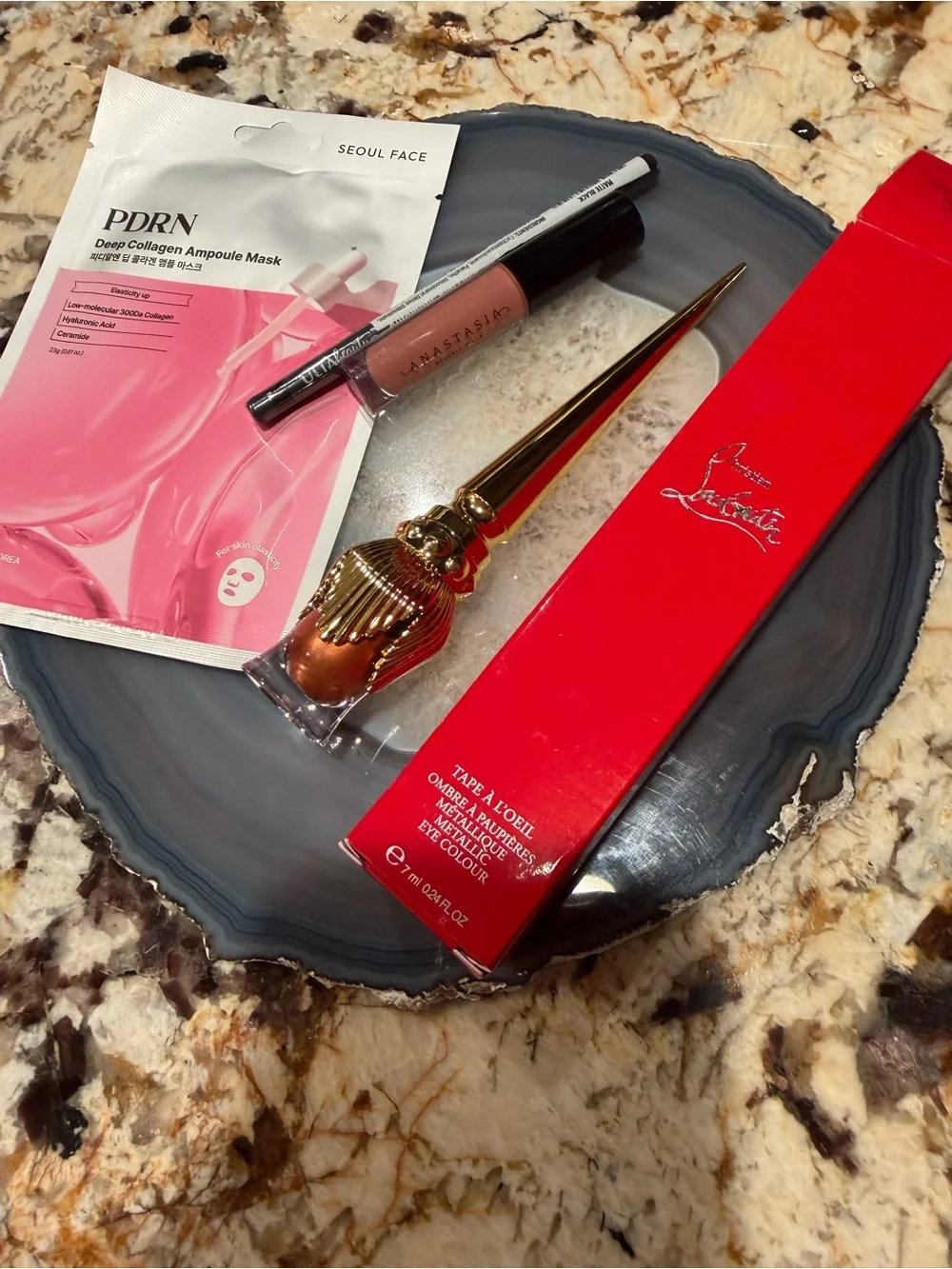 Christian Louboutin Metallic Copper Eyeshadow Ulta Blk Eyeliner Korean Mask Lip